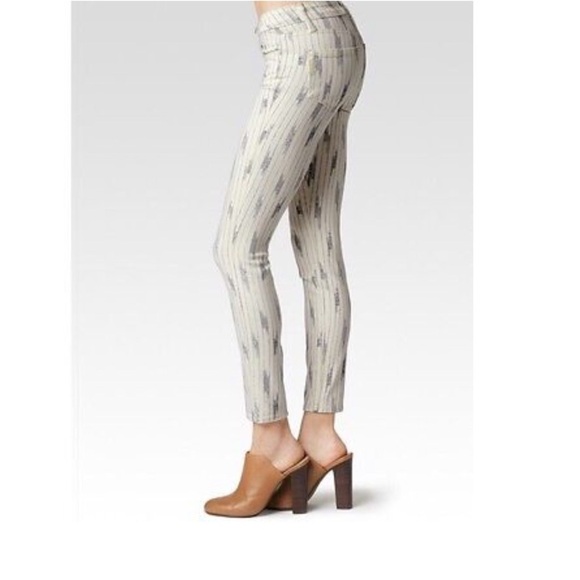 Paige Verdugo Ankle Nori Print White Skinny Jeans Sz 27 - Picture 2 of 15